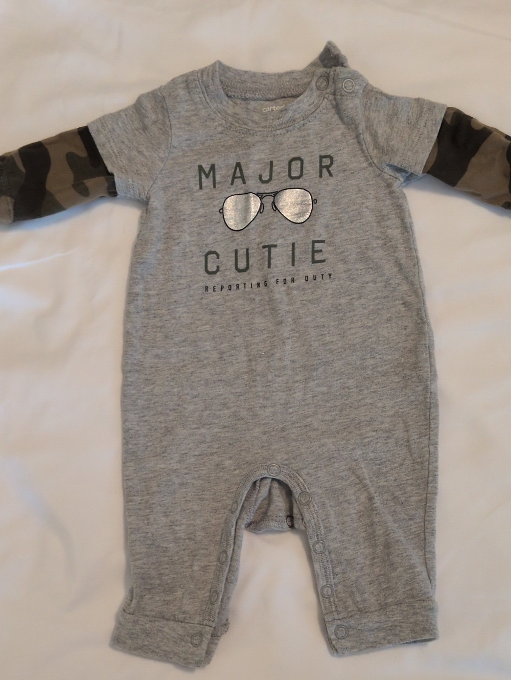 Carter's Newborn Onesie Lot Camping Major Cutie Little Brother - Picture 2 of 9